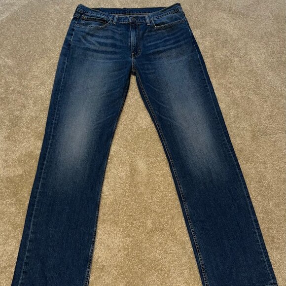 Levis Sz 36W 34L Men’s 514 Dark Blue Boot Cut Straight Leg Jeans - Picture 1 of 7